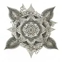 An intricate mandala design incorporating Arabic calligraphy tattoo design idea