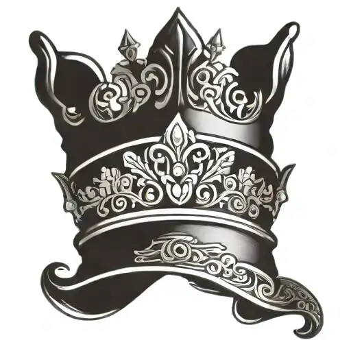 a silhouette of a princess crown tattoo design idea