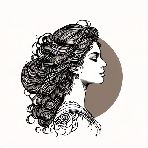 Aphrodite sexy woman tattoo design idea