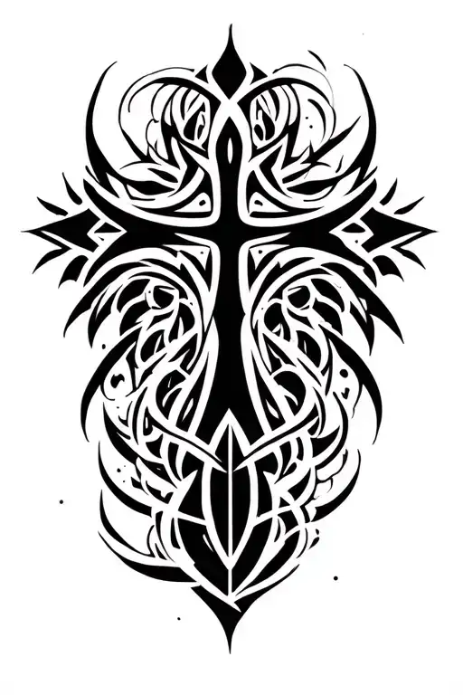 cross with proverbs 24:16 17 tattoo design idea