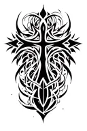 cross with proverbs 24:16 17 tattoo design idea