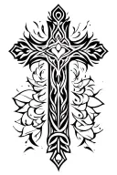 cross with proverbs 24:16 17 tattoo design idea