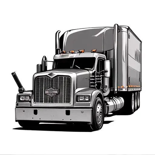 harley davidson semi truck guns tattoo design idea
