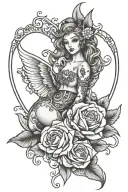 Luna Sofia with a heart tattoo design idea
