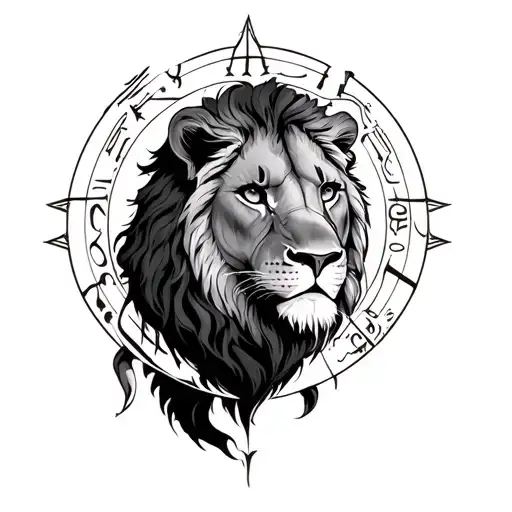 A Leo protecting a libra zodiac sign tattoo design idea