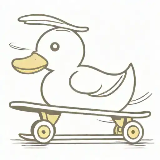 Rubber Duck on a skateboard tattoo design idea