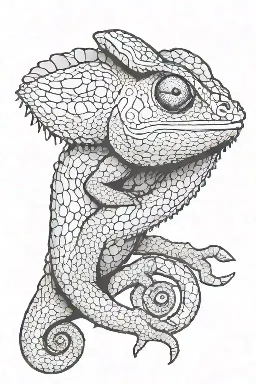 chameleon tattoo design idea