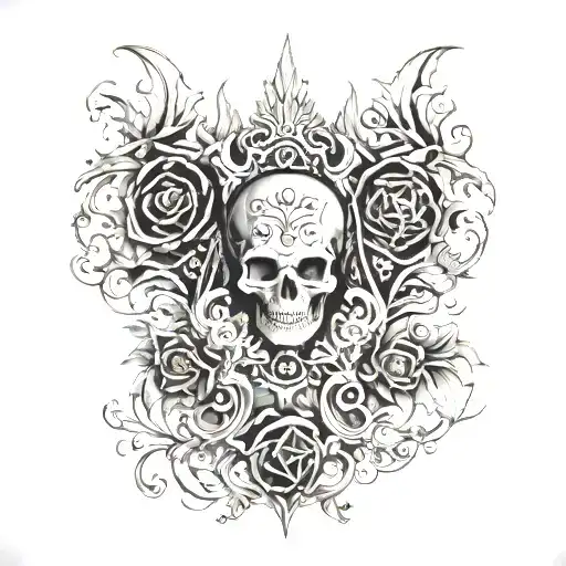 gothic wallpaper tattoo design idea