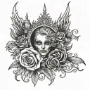 gothic wallpaper tattoo design idea
