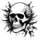 skull face tattoo design idea