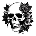 skull face tattoo design idea