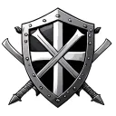 Knights Templar shield with two crossed swords behind the shield tattoo design idea