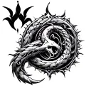 Gothic elaborate Ouroboros tattoo design idea