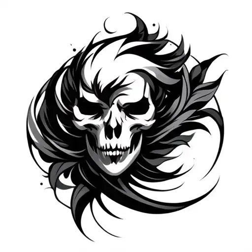 modern, sleek, and artistic, like a logo. Keep it in black only, with clean negative space, perfect for a tricep tattoo. tattoo design idea