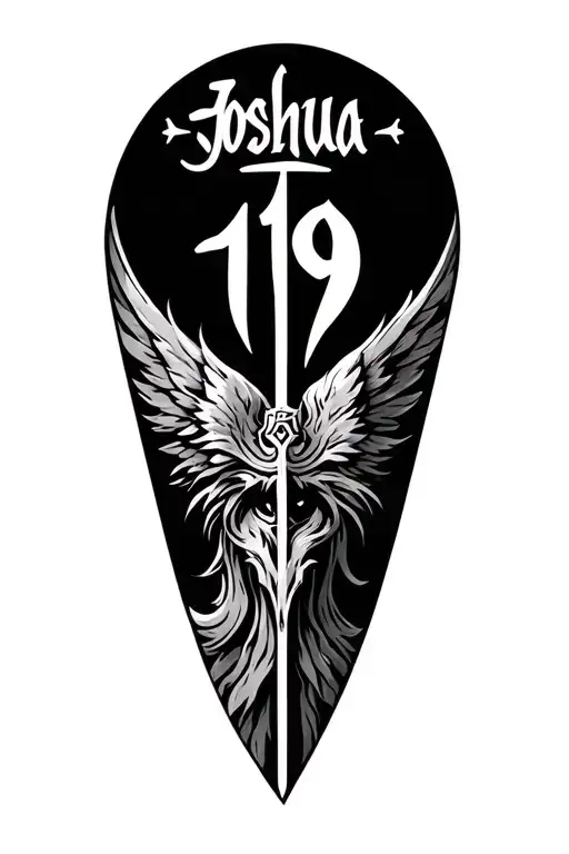 "Joshua 1:9" Christian warrior tattoo design idea