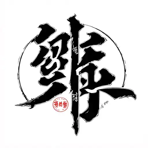 Rohan name but letters shaped into a samurai in Japanese letters tattoo design idea