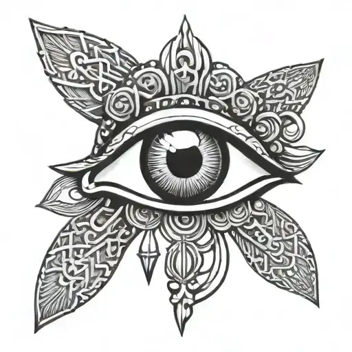 ankh symbol and an eye tattoo design idea