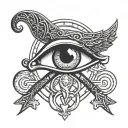 ankh symbol and an eye tattoo design idea