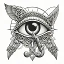 ankh symbol and an eye tattoo design idea