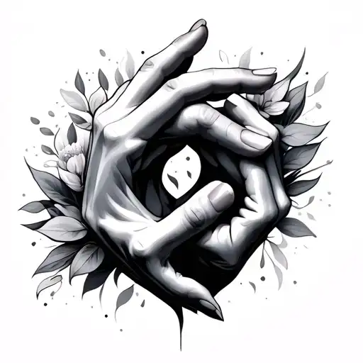 hands forming an infinity symbol intertwined tattoo design idea