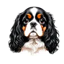 cavalier king charles spaniel tattoo design idea