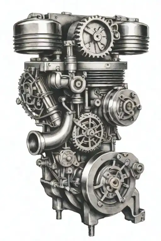diesel pistons and turbo tattoo design idea