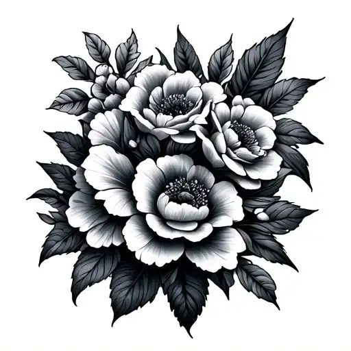 " Nova" flowers tattoo design idea