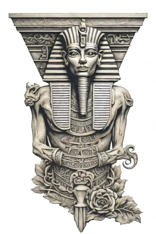 egyptian sarcophagus tattoo design idea