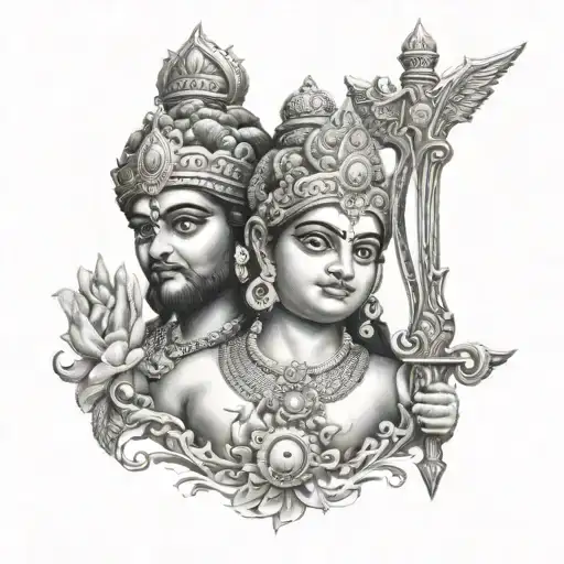 murugan vel weapon tattoo design idea