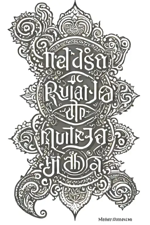 mrutunjaya mantra written in Sanskrit quotes tattoo design idea