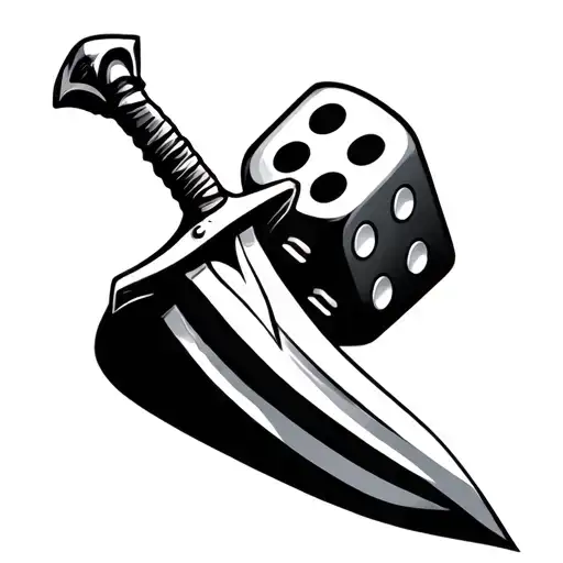 Dice Sword tattoo design idea