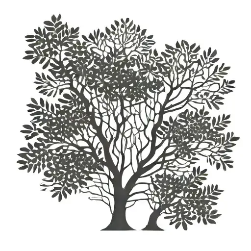 Rowan tree silhouette tattoo design idea