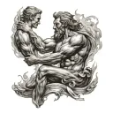 prometheus giving fire tattoo design idea