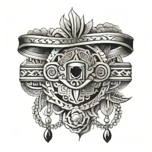 guatemalan thigh band tattoo with three bands  tattoo design idea