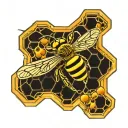 geomettric honeycomb with bee for knee tattoo tattoo design idea