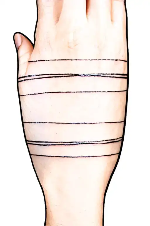 Nepali word दाइ‌ in stripe rounding forearm tattoo design idea