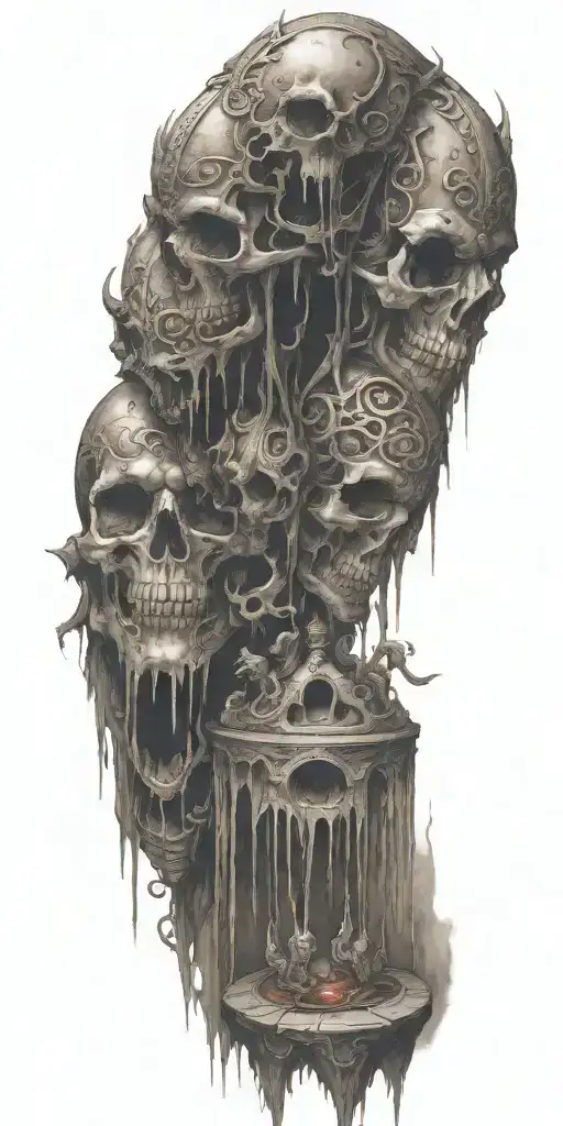 viking vampress blood dripping tattoo design idea