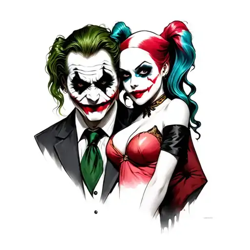 Joker And Harley Quinn tattoo design idea