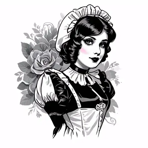 sissy maid tattoo design idea