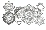 7 chakra symbols tattoo design idea