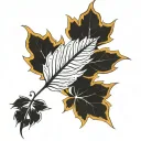 autumn leaf tattoo design idea