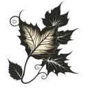 autumn leaf tattoo design idea