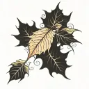 autumn leaf tattoo design idea