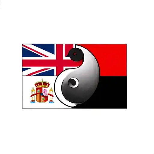 ying Yang symbol with Spanish flag and British flag tattoo design idea