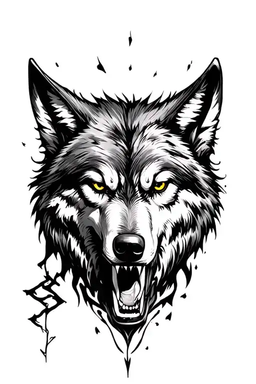 Wolf Lust Greed dangerous tattoo design idea