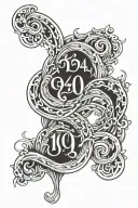 area code flowing tattoo design idea