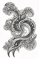 area code flowing tattoo design idea