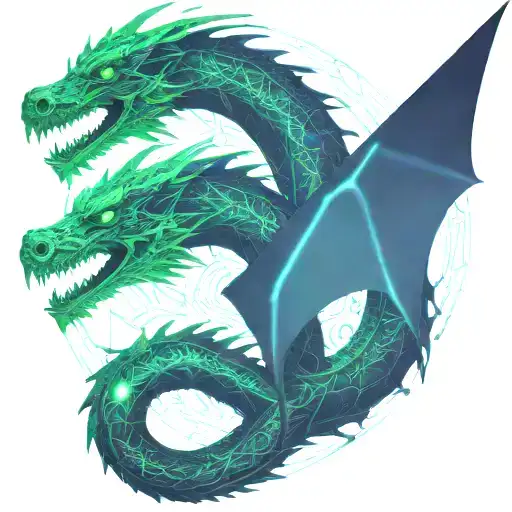 bipolar affectivity dragon two heads looking tattoo design idea