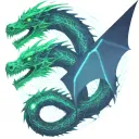 bipolar affectivity dragon two heads looking tattoo design idea