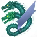 bipolar affectivity dragon two heads looking tattoo design idea